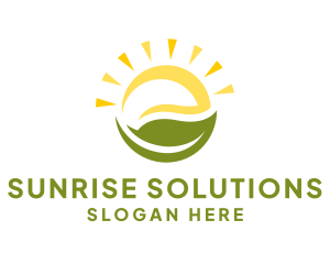 Sun Leaf Botanical logo design