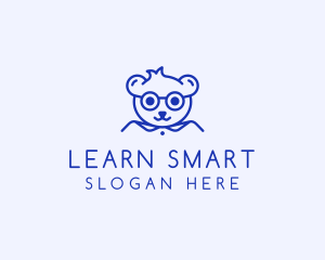 Cute Smart Bear logo design