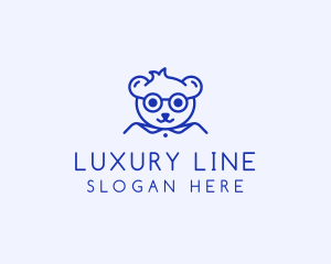 Cute Smart Bear logo design