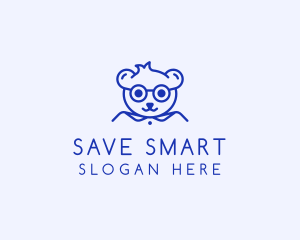 Cute Smart Bear logo design