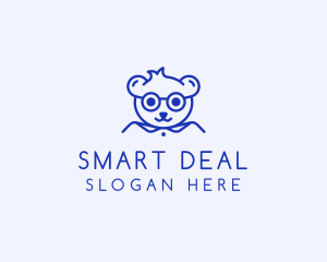 Cute Smart Bear logo design