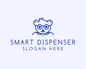 Cute Smart Bear logo design