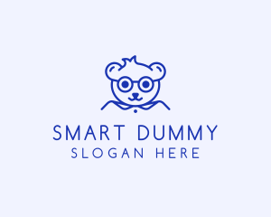 Cute Smart Bear logo design