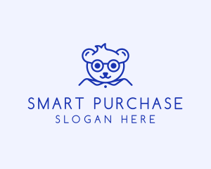 Cute Smart Bear logo design