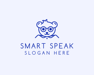 Cute Smart Bear logo design