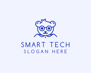 Cute Smart Bear logo design