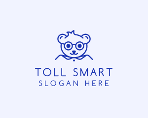 Cute Smart Bear logo design