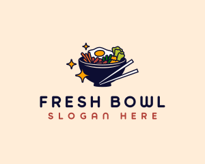 Bibimbap Food Bowl logo design