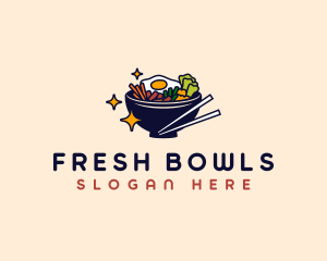 Bibimbap Food Bowl logo design