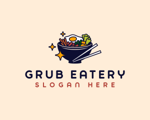 Bibimbap Food Bowl logo design