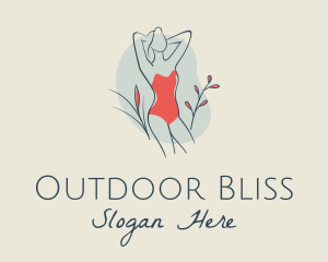 Woman Swimsuit Nature logo design