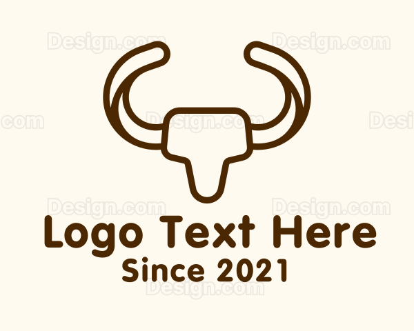 Monoline Bull Horns Logo