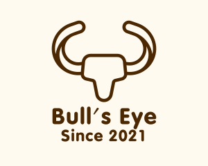 Monoline Bull Horns logo design