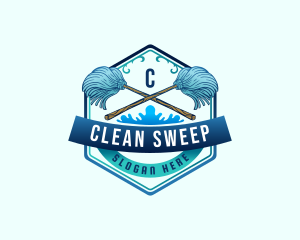 Mop Cleaning Maintenance logo design