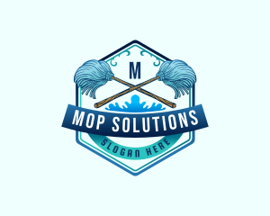 Mop Cleaning Maintenance logo design