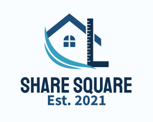 House Try Square Wave logo design