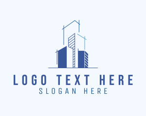 Blue Building Blueprint   logo