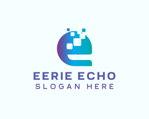 Pixel Tech Letter E logo design