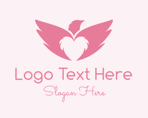 Pink Heart Eagle Wings logo