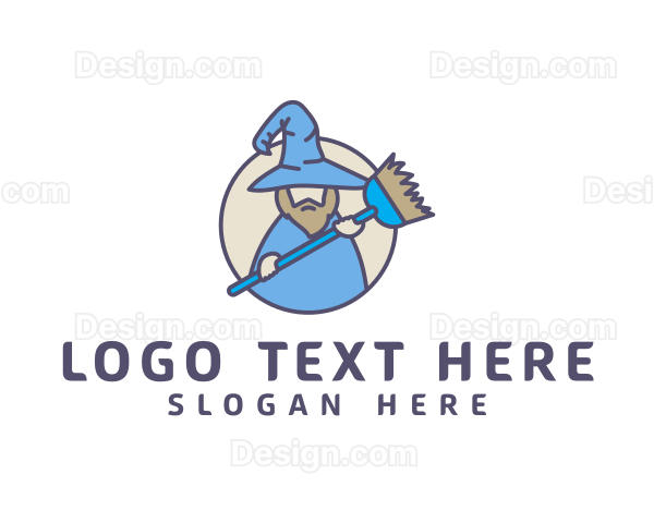 Housekeeping Broom Wizard Logo