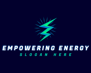 Electric Thunderbolt Lightning logo design