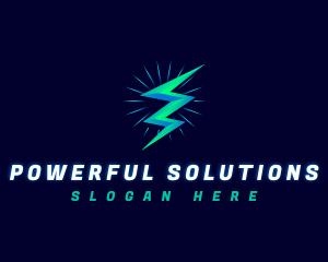 Electric Thunderbolt Lightning logo design