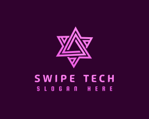 Abstract Tech Triangle logo design