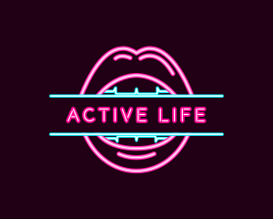 Erotic Lips Mouth Neon logo
