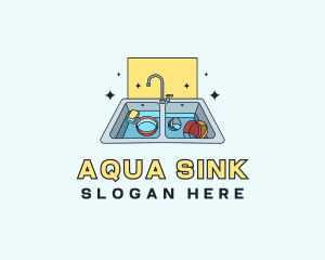 Dish Sink Cleaning logo design