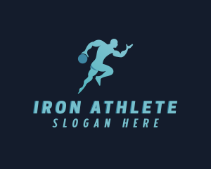 Muscular Discus Throw Athlete logo design