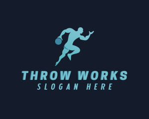 Muscular Discus Throw Athlete logo design