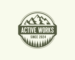 Forest Mountain Peak logo design