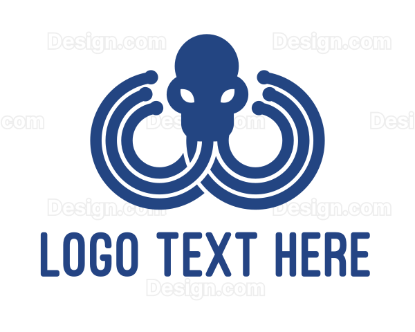 Blue Octopus Startup Business Logo