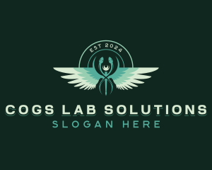 Medical Caduceus Lab logo design