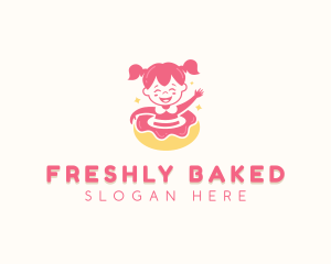 Donut Girl Pastry logo design