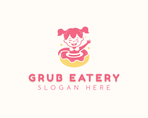 Donut Girl Pastry logo design