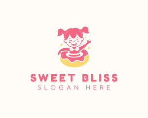 Donut Girl Pastry logo design