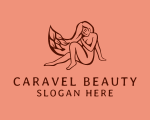 Organic Nude Woman Beauty logo design