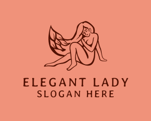 Organic Nude Woman Beauty logo design