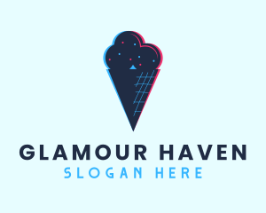 Cold Ice Cream Glitch logo