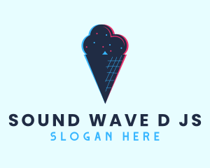 Cold Ice Cream Glitch logo design