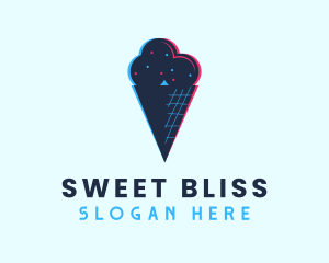 Cold Ice Cream Glitch logo design