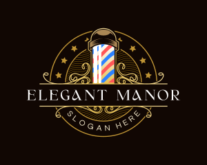 Barbershop Salon Haircut logo design