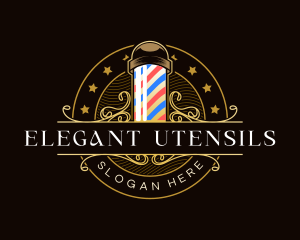 Barbershop Salon Haircut logo design