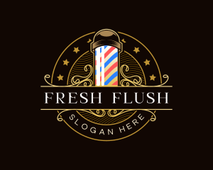 Barbershop Salon Haircut logo design