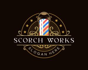 Barbershop Salon Haircut logo design