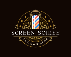 Barbershop Salon Haircut logo design