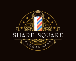 Barbershop Salon Haircut logo design