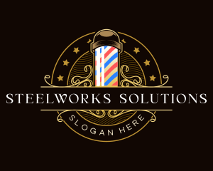 Barbershop Salon Haircut logo design