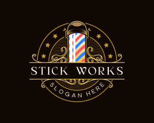 Barbershop Salon Haircut logo design